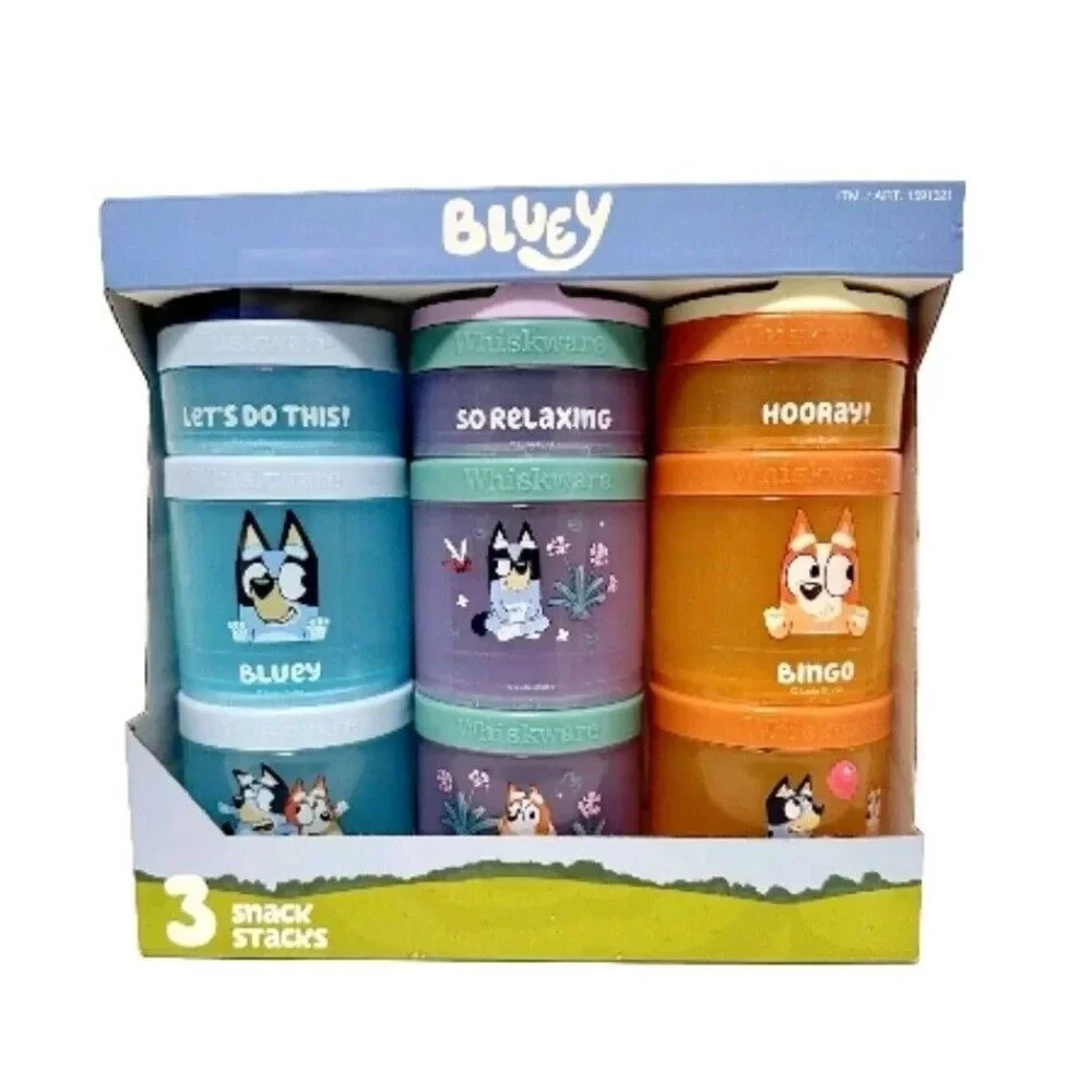 3-pk BLUEY Whiskware Kids Snack Containers BPA & Phthalate-free Dishwasher Safe